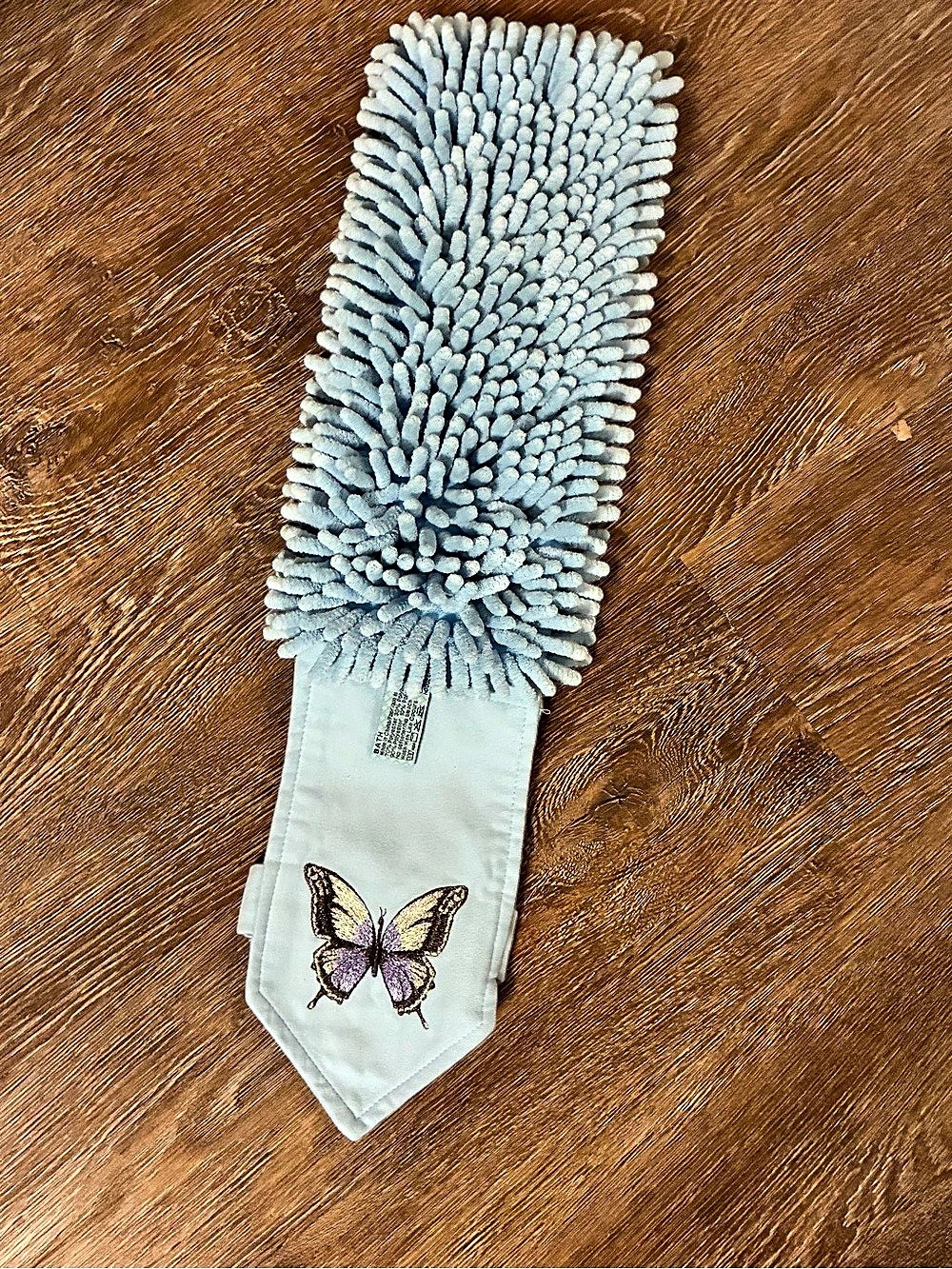 Norwex Chenille Hand Towel Butterfly Blue & White